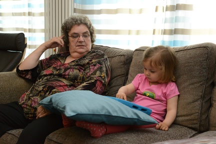 Grandma and Greta with the Blue iPad